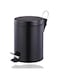 Sulfar Stainless Steel Pedal Bin 3L Black, Pedal Bin, Bathroom Pedal Bin 3L, Office Pedal Bin, Round Shape, Black, Size: H:24.5 x W:17 CM