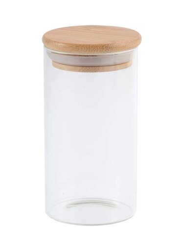 1200 ML Borosilicate Round Glass Storage Jar with Lid for Candy Cookie Rice Sugar Flour Pasta Nuts Clear 1200ml
