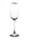 6-Piece Amber Golden Touch Champagne Flute Set 200 ml Clear/Gold