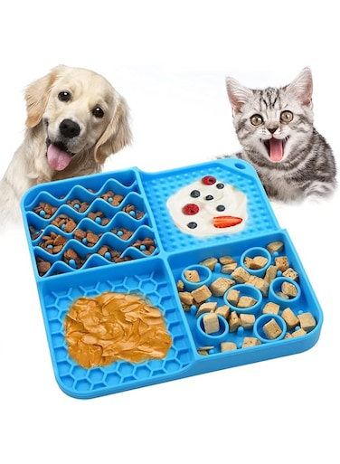 YHRY Lick Mat for Dogs Cats, Dog Licking Mat, Lick Pads with Suction Cups, Pet Treat Mat for Small Medium Large Breed Dogs (Blue)