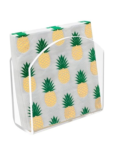 Rose Acrylics - Napkin Holder Crystal Clear Acrylic Napkin Holders for Tables, Clear Paper Napkin Holder Stand Tabletop Freestanding Tissue Box Dispenser for Dinner Kitchen Restaurant Home Decor