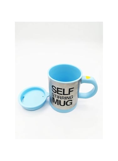 Automatic Electric Self Stirring Mug Coffee Mixing Drinking Cup Stainless Steel 350ml, Sky Blue