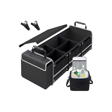 Car Trunk Organizer &ndash; Waterproof &amp; Dust-proof Collapsible Multi-Compartment Storage for SUV, Car