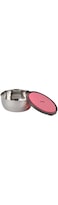 Delcasa DC3219 Stainless Steel Lunch Box with Rubber Ring Lid, 1000 ml Capacity, Silver/Pink