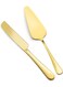 Cake Knife and Server Set, Cake Cutting Set for Wedding,Stainless Steel Cake Knife Suitable for Weddings, Includes 9.29" Cake Knife,8.86" Cake Server, Gold