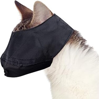 Downtown Pet Supply Cat Muzzle - MEDIUM fits cats 6-12 lbs - BLACK, by Downtown