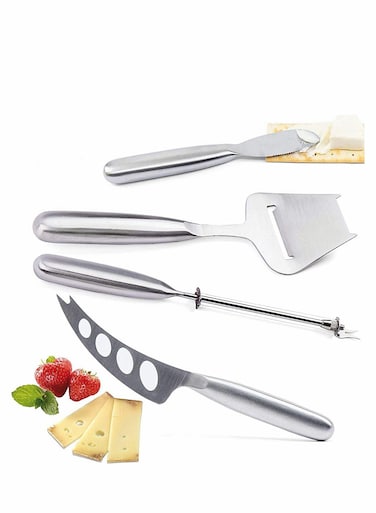 Cheese Knife Set with Handle Steel Stainless Include Cheese Wire Cutter, Cheese Spreader, Cheese Slicer and 4 Holes Cheese Knife&acirc;&euro;&brvbar;