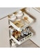 U-HOOME Pull Out Cabinet Drawer Organizer Fixed with Adhesive,Slide Out Drawer Pantry Storage Shelves,Kitchen Spice Rack Under Cabinet Storage Fits Spices,Sauces,Cans (Spice rack-40cm)