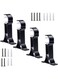 4 Pack Curtain Pole Brackets, Heavy Duty Black Curtain Rail Brackets, Aluminum Alloy Curtain Rod Brackets Curtain Rod Support Wall Brackets Holders with Plastic Buckle for Under 25mm to 30mm Poles