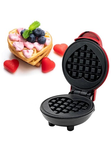NALACAL Mini Waffle Maker, Electric Heart Waffle Maker, 4 Inch Non-Stick Griddle for Waffles, Portable Pancake Maker Machine for Youth, Easy to Clean, Great for Make Snacks, Sandwich, Eggs