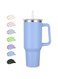 Rietore 40 oz Tumbler with Handle and Straw, Insulated Stainless Steel Tumbler with 2 In 1 Lid, Double Vacuum Travel Mug Coffee Cup, Modern Blue Pack 1