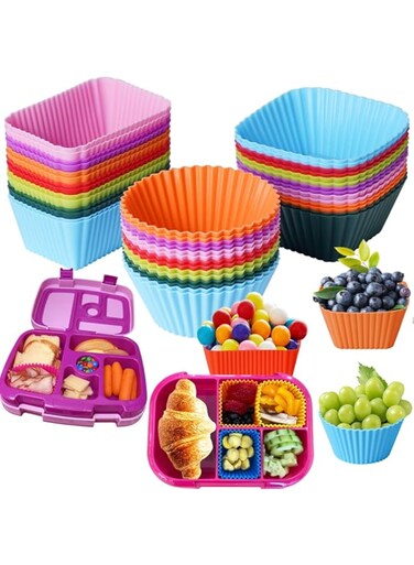 Doiaz Silicone Lunch Bento Box Dividers, Bento Bundle Lunch Box Accessories for Kids Lunch Containers