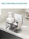 Kitchen Sink Sponge Racks, Drain Racks, Sink Caddies with Cloth Racks and Dividers, Brushes, Sponges, Detergent Dispenser Storage, Bathroom and Kitchen Utensils Dishwashing Sponge Racks