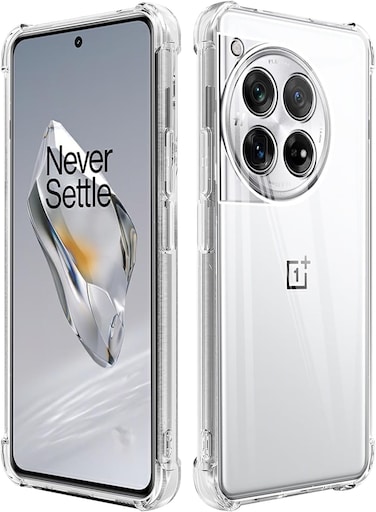 Muzz Case for OnePlus 12 5G Slim Ultra Soft Rubberised Back Cover Matte Silicone Flexible Camera Protection Back Case OnePlus 12 (Clear)