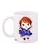 Cartoon Girl Printed Coffee Mug White/Purple/Brown