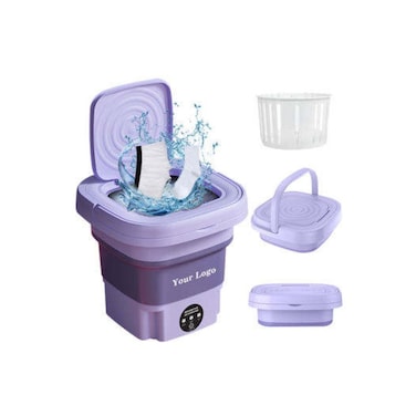 Portable Mini Washing Machine, Foldable Design, Powerful Cleaning, Compact for Home