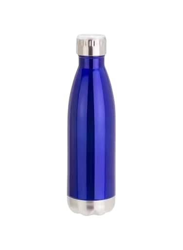 500ml Stainless Steel Water Bottle &ndash; No Spill Over Insulated, Double-Walled, Cola Shape &ndash; Keeps Drinks Hot &amp; Cold for 12 Hours &ndash; Leak-Proof, BPA-Free, Sports, Gym, Picnic, Traveling, Offic (BLUE)
