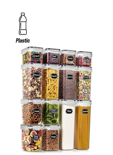 Large Airtight Food Storage Containers &acirc;&euro;&ldquo; BPA-Free Pantry Canisters with Lids for Cereal, Rice, Flour &amp; Oats, Leak-Proof Set for Kitchen, Restaurant &amp; Store Use + Labels &amp; Marker