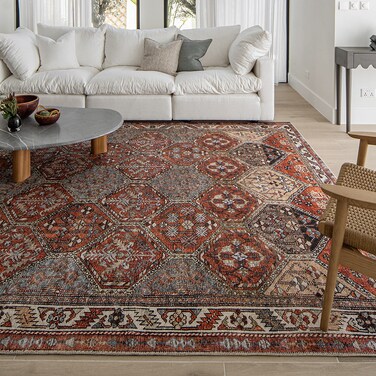 Vince Rosso 230 x 160 cm Carpet Knot Home Designer Rug for Bedroom Living Dining Room Office Soft Non-slip Area Textile Decor