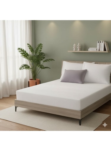 Home Waterproof Mattress Protector &acirc;&euro;&ldquo; Double 120&Atilde;&mdash;200 cm   Pack of 1   Spill &amp; Dust Resistant