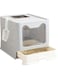 Foldable Cat Litter Box with Lid Large Litter Box with Scoop Top Entry Anti-Splashing Kitty Supplies