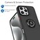 Iphone 16 Case Cover Metal Ring Holder Grip Kickstand Car Magnetic Mount Shockproof Matte Hard Back Bumper Case for Iphone 16 5G 2024 Blue