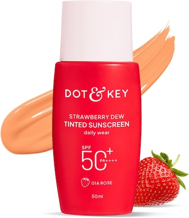 Dot &amp; Key Strawberry Dew Tinted Sunscreen SPF 50+ Pa++++ - 01A Rose In-Vivo Tested   Protection Against UVA &amp; UVB   Broad Spectrum, Water &amp; Sweat resistant   For All Skin Types   50ml