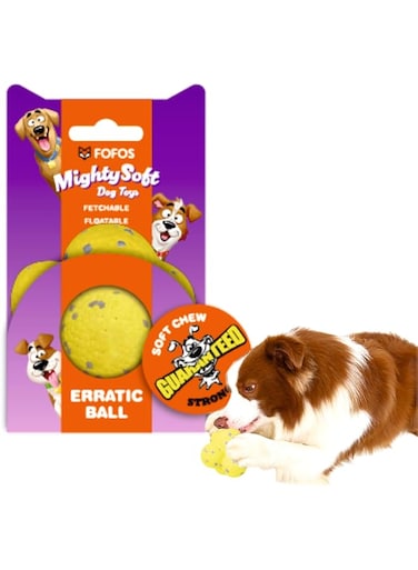 BarkButler FOFOS Ultra-Durable Dog Ball Yellow