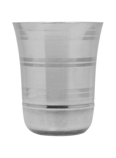 Raj Stainless Steel Glass Mini Flower Design, Silver, 8.5 cm, STGMF1, Mocktail Glass, Water Glass, Juice Glass