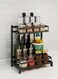 TIME 2 Tier Metal Kitchen Spice Rack Cutting board rack with Knife Utensils Holder, Cutlery Holder And 3 Hooks
