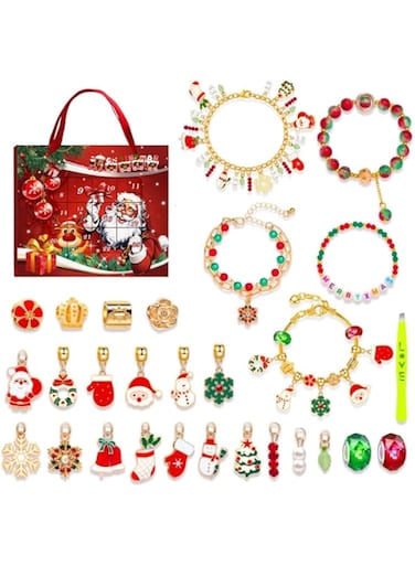 BrainGiggles Christmas Advent Calendar 2024 for Girls, Women &ndash; DIY Charms Jewellery Advent Calendar with 24 Surprise Boxes &ndash; Christmas Gifts for Kids - Christmas Calendar for Xmas Decorations