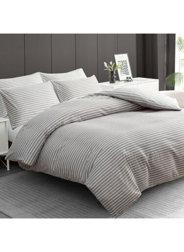 Home Reversible Microfiber Duvet Cover Set &acirc;&euro;&ldquo; 3 Piece Soft Bedding Set with Zipper Closure &amp; Pillowcases &acirc;&euro;&ldquo; Double Brushed Hypoallergenic Quilt Cover