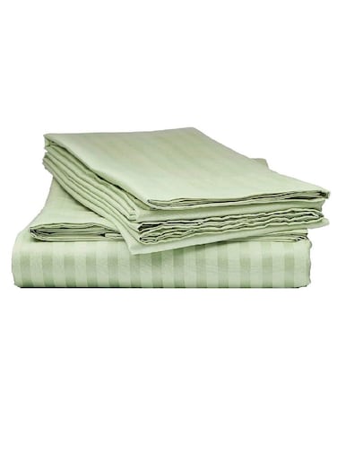 Cotton Twin Striped Fitted Elastic Pack of 3 Bedsheet 120x200+15cm