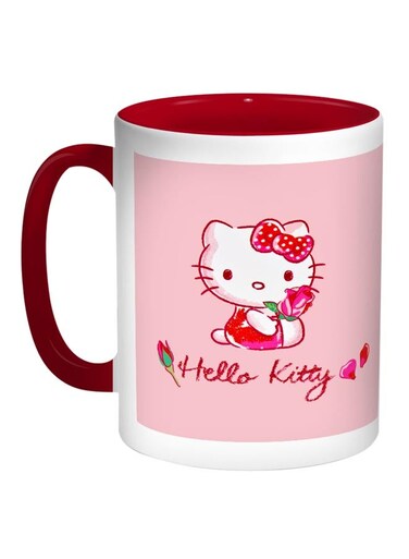 Kitty Printed Coffee Mug Red/White/Pink