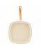 Swiss Crystal High Quality Ceramic Coating Non-Stick Grill Pan - 28cm - Natural Wood Handle - Beige
