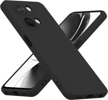 Case For OnePlus Ace 2V Liquid Silicon Case,Soft Microfiber Lining Cushion Slim Shell Shockproof Protective Soft Gel Rubber Matte Finish Cover Camera Protection Case for OnePlus Ace 2V (Black)