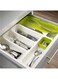 Store Polypropylene Drawer store Expandable Cutlery Tray White/Green