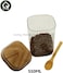 Liying Borosilicate Square Glass Jars with Oak Wood Lids and Wooden Spoon, Decorative and Durable (12 * 10.5cm) for Candy, Cookies, Spices, Coffee Beans
