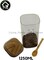 Liying Borosilicate Square Glass Jars with Oak Wood Lids and Wooden Spoon, Decorative and Durable (18 * 10.5cm) for Candy, Cookies, Spices, Coffee Beans
