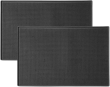 Liying 2Pcs Premium Coffee Bar Mat, 30x15cm, Absorbent, Non-Slip Silicone, for Coffee Makers, Espresso Machines, Countertops
