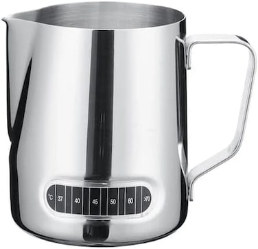 Liying 350ml Milk Frother Stainless Steel Jug with temprature lable Steaming Pitcher for Milk, Coffee, Cappuccino, Latte&hellip;
