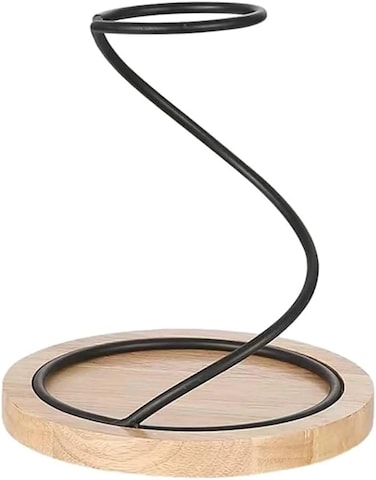Liying Steel Pour Over Coffee Maker Stand with Wooden Base for Coffee Connoisseurs, the Coffee dripper holder
