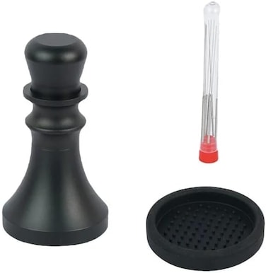 Liying 2 in 1   51MM Coffee Tamper with Stirrer Needles Distribution Tool Ergonomic Handle Tamper Accessories for Coffeen Shop, Barista and Home
