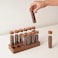 Liying 12Pcs Coffee Bean Storage Tubes with Wooden Stand, Glass Vials with Lids for Tea, Coffee, and Spices
