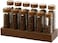 Liying 12Pcs Coffee Bean Storage Tubes with Wooden Stand, Glass Vials with Lids for Tea, Coffee, and Spices
