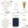Liying 10-Pcs Matcha Kit Set, Whisk and Bowl with Spout &amp; Measuring Spoon, Japanese Tea Making Tools (Green)
