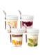 Overnight Oats Container with Lid and Spoon, 4PCS 350ml Overnight Oats Jars, Breakfast Container, Cereal, Milk, Vegetable and Fruit Salad Storage Container with Measurement Marks