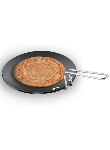 Hawkins Futura 28 cm Tava, Hard Anodised Tawa with Stainless Steel Handle, Black (AT28)