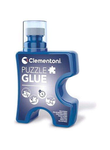 Clementoni 37044 200 ML, Jigsaw-Puzzle Accessories, Easy to Apply, Preserves Shine On Prints, Liquid Glue, with Sponge Head, Quick Drying, Made in Italy, Multilingual