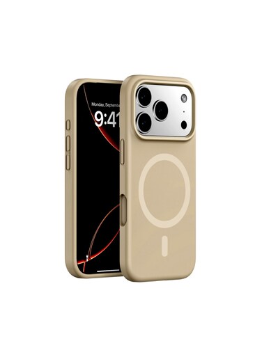 Mobcos iPhone 17 Pro Max Brown Elite Ring Premium Silicone MagSafe Case for iPhone   Silky Soft Touch   Military-Grade Shockproof Protection   Strong Magnetic Compatibility   Luxury Slim Cover